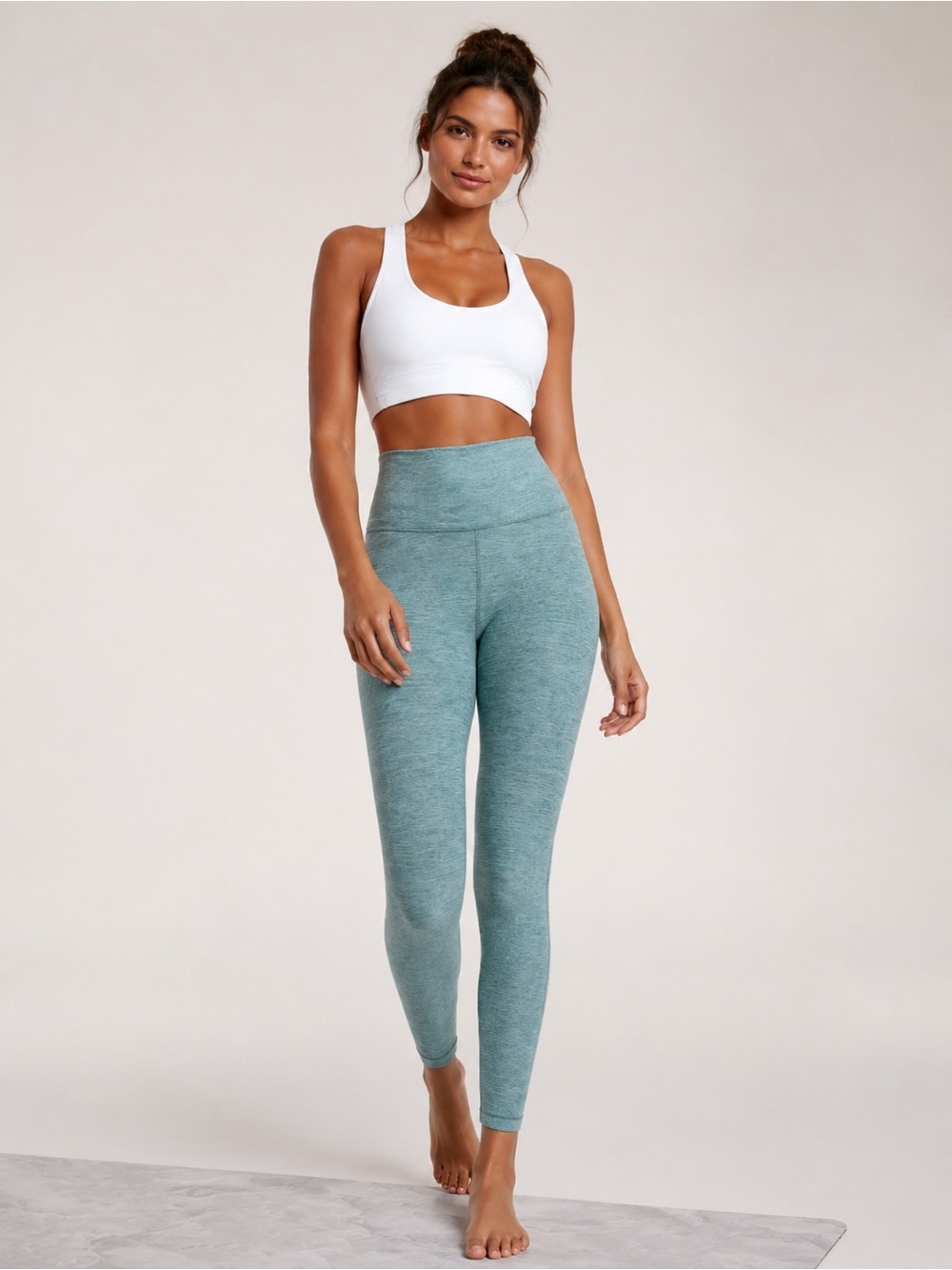 CALIA Lustralux High Rise 7/8 Puya Green Heather Leggings, Size XS